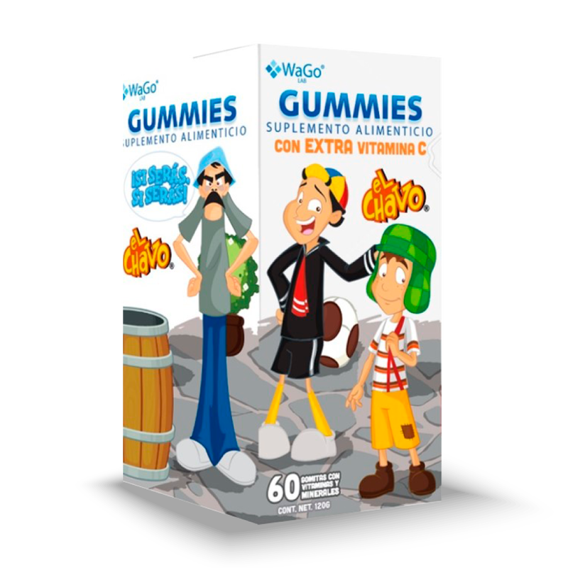 Wago Vitaminas Gummies para Niños el Chavo, Sabor Natural, 30 Piezas